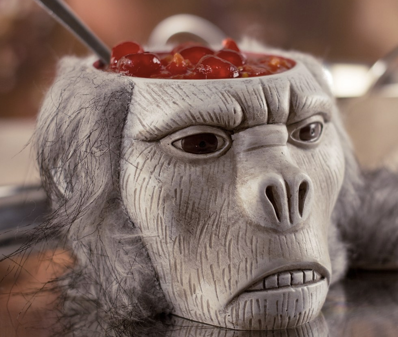 Illustration for article titled Decorate Your Temple of Doom With a Monkey Head Bowl Full of Fake Brains